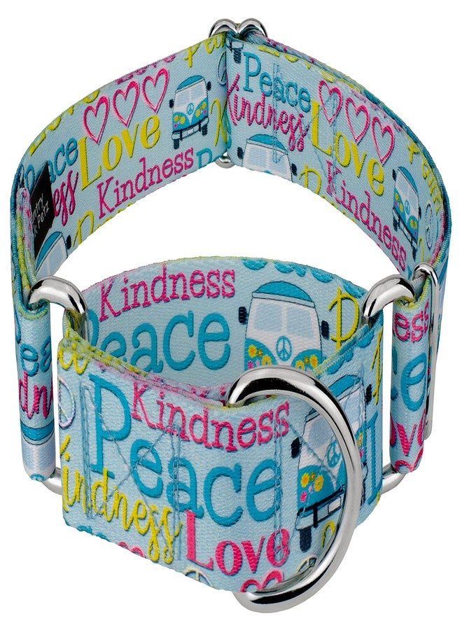 كانتري بروك ديزاين طوق مارتينجال عريض للكلاب من Country Brook Petz - HossFit Jr - مجموعة رائعة بتصاميم مميزة (حب وسلام، متوسط) - Image 1